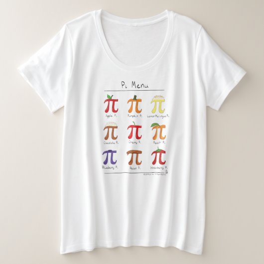 PiメニューサイズのTシャツとかわいい数学Pi日の女性 プラスサイズTシャツ (デザイン正面)