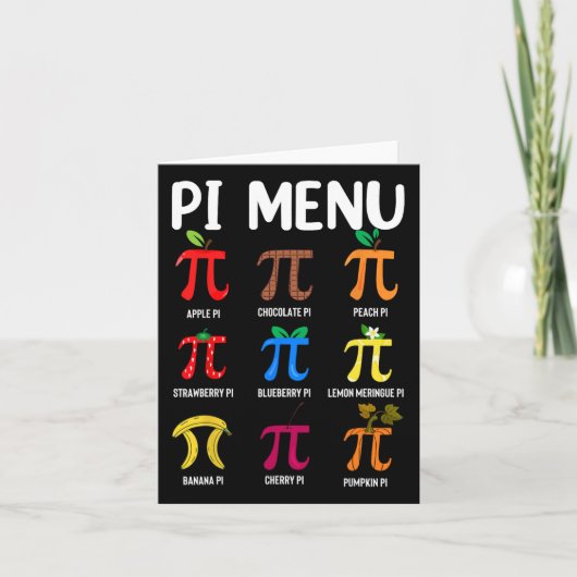 Piメニュー3.14 Piシンボル – 数学先生ハッピーPi日 カード (正面)