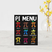 Piメニュー3.14 Piシンボル – 数学先生ハッピーPi日 カード (黄色い花)