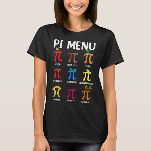 Piメニュー3.14 Piシンボル – 数学先生ハッピーPi日 Tシャツ (正面)