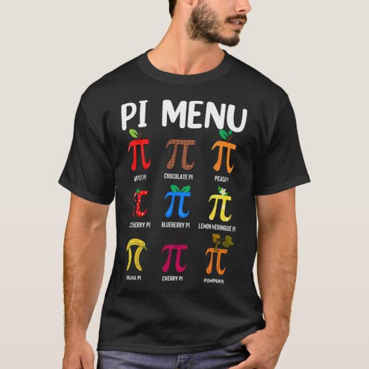Piメニュー3.14 Piシンボル – 数学先生ハッピーPi日 Tシャツ (正面)