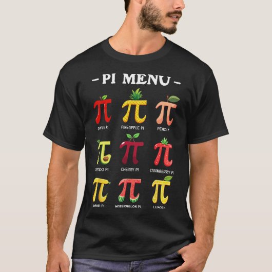 PiメニューPi日付3 Tシャツ (正面)