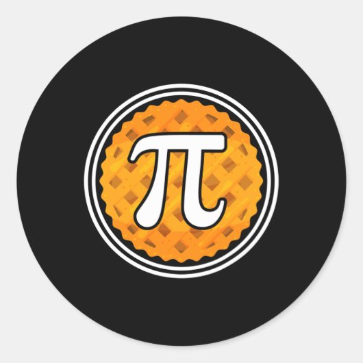 Pi円の日のデザイン算数先生学生Pie Lo ラウンドシール (正面)