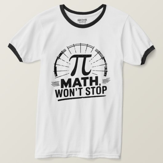 Pi数学はストップおたく先生 Tシャツ (デザイン正面)