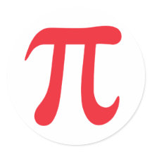 pi数学的赤と白記号シール