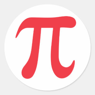 pi数学的赤と白記号シール ラウンドシール