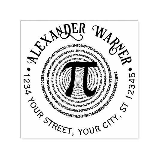 Pi数式記号スパイラルギリシャ文字の名前のアドレス セルフインキングスタンプ (デザイン)
