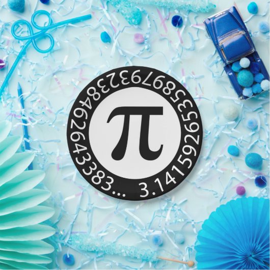 Pi文字デザイン数の数学記号 ペーパープレート (パーティー)