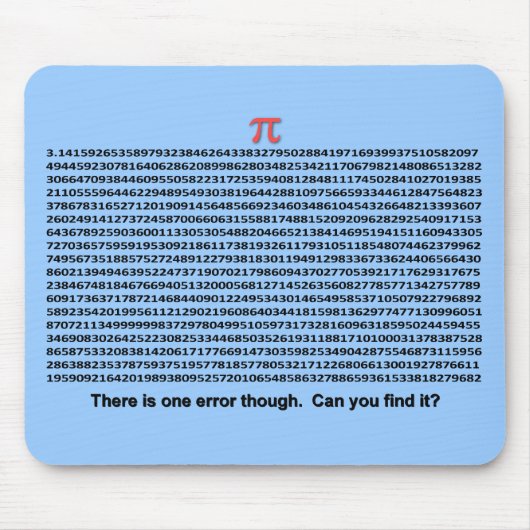 Pi日のおもしろい マウスパッド (正面)