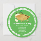 Pi日のアップルパイのパーティーの緑の数学の休日 招待状 (正面)