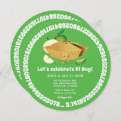 Pi日のアップルパイのパーティーの緑の数学の休日 招待状 (正面/裏面)