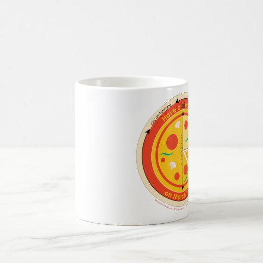 Pi日のマグのパイの部分 コーヒーマグカップ (中央)