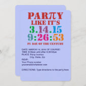 Pi日の招待2015のパーティーは3.14.15 9:26を好みます: 53 招待状 (正面/裏面)