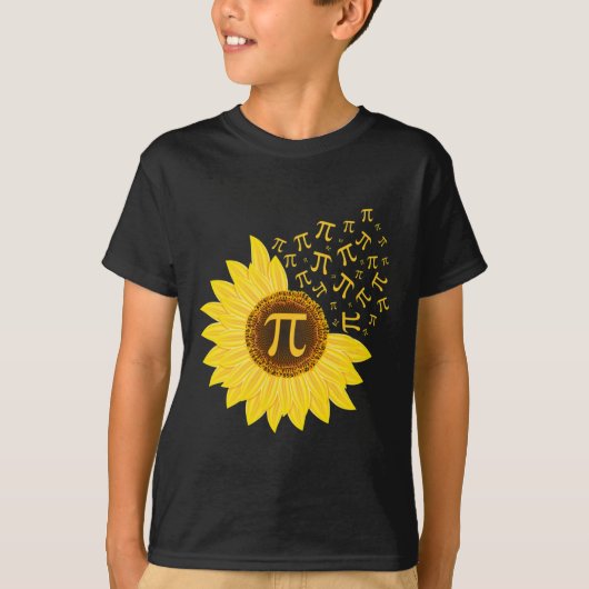 Pi日ひまわり – 3.14 – 数学先生 – 円周率 tシャツ (正面)