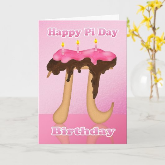 Pi日を3.14 3月14日の誕生日の挨拶状固めて下さい カード (黄色い花)