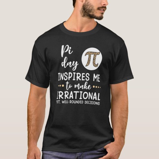Pi日インスパイアMe算数Piシンボルレオパード Tシャツ (正面)