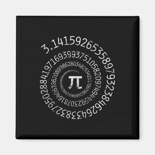 Pi日シャツのスパイラルスパイラルパイ数学デザインPi日3.14 マグネット (正面)