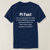 Pi日ファクトPiの値を記憶できるおもしろい Tシャツ (デザイン正面)