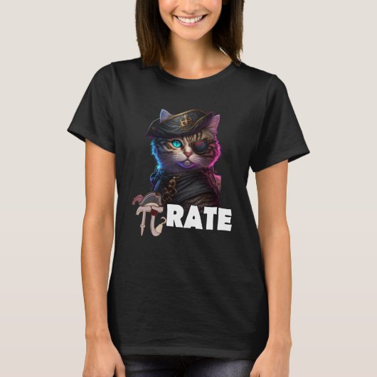 Pi日海賊猫Math Science先生Pi rate 3 1 Tシャツ (正面)