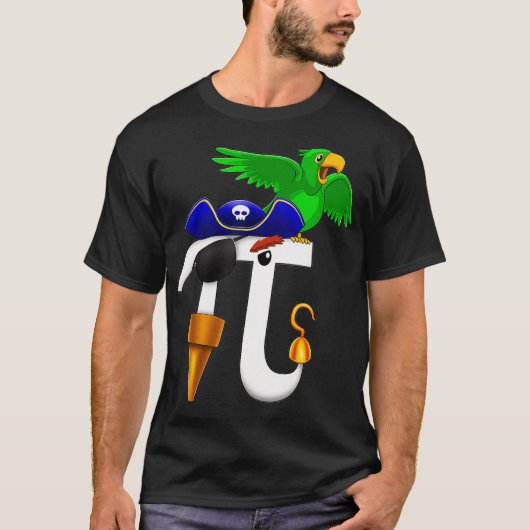 PI日海賊Tシャツ数学ギークオウムのギフトマンを見る Tシャツ (正面)