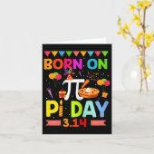 Pi日生まれ誕生日演算先生3.14ケーキGIF カード (黄色い花)