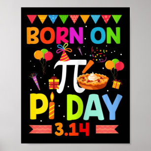 Pi日生まれ誕生日演算先生3.14ケーキGIF ポスター