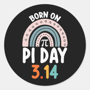 Pi日生まれ誕生日算数おもしろい ラウンドシール