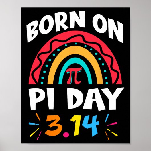 Pi日生まれ誕生日2025レインボーPi日Math T ポスター (正面)