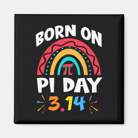 Pi日生まれ誕生日2025レインボーPi日Math T マグネット (正面)