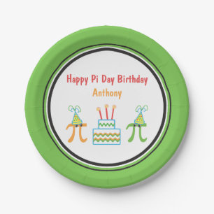 Pi日誕生日名の追加紙プレート ペーパープレート