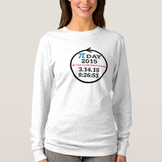 Pi日2015年(M)灰色のTシャツの女性 Tシャツ (正面)