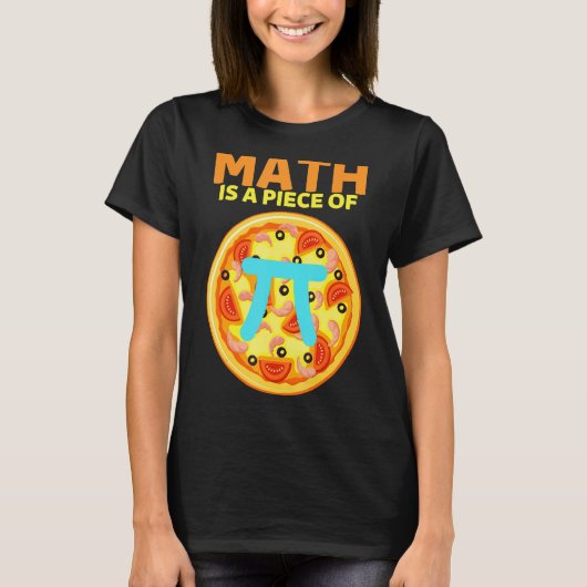 Pi日3.14数学はピザのピースおもしろいMath Pi Tシャツ (正面)