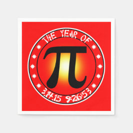 Pi日 – Piの年3/14/15 9:26:53 スタンダードカクテルナプキン