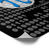 Pi日Asciiバイナリコード3.14 Piシンボル演算おたく ポスター (角)