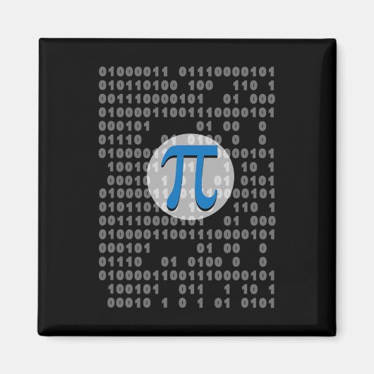 Pi日Asciiバイナリコード3.14 Piシンボル演算おたく マグネット (正面)