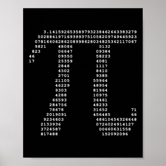 Pi日Ascii Pi 3.14数値演算ギーク ポスター (正面)