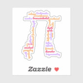 Pi日Math Wordクラウド シール (シート)