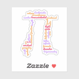 Pi日Math Wordクラウド シール