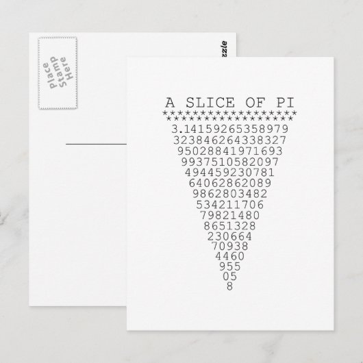 Pi桁のスライス ポストカード (正面/裏面)