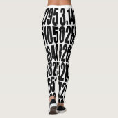 pi桁数式π = 3.14159黒と白のπ日 レギンス (裏面)