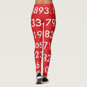 pi桁数Math Love pi= 3.14159 piデーレッドホワイト レギンス (裏面)