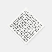 pi桁数Math Love pi= 3.14159 pi日白黒 スタンダードカクテルナプキン (角)