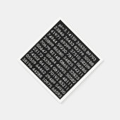 pi桁数Math Love pi= 3.14159 pi日白黒 スタンダードカクテルナプキン (角)