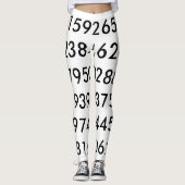 pi桁数Math Love pi= 3.14159 pi日白黒 レギンス (正面)