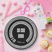 pi桁数Math Love pi= 3.14159 pi Day白黒 ペーパープレート (パーティー)