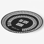 pi桁数Math Love pi= 3.14159 pi Day白黒 ペーパープレート (アングル)