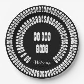 pi桁数Math Love pi= 3.14159 pi Day白黒 ペーパープレート (正面)