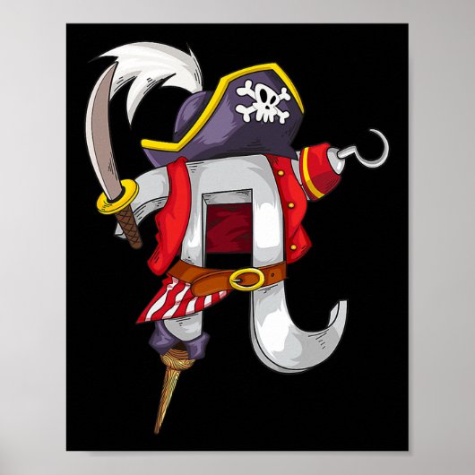 Pi海賊シャクールツPi数学愛好家おもしろいM ポスター (正面)