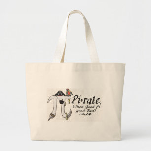 Pi率の海賊Pi日のワイシャツおよびギフト ラージトートバッグ
