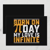 Pi生まれ Day私の愛は無限の数学おもしろい 招待状 (正面/裏面)